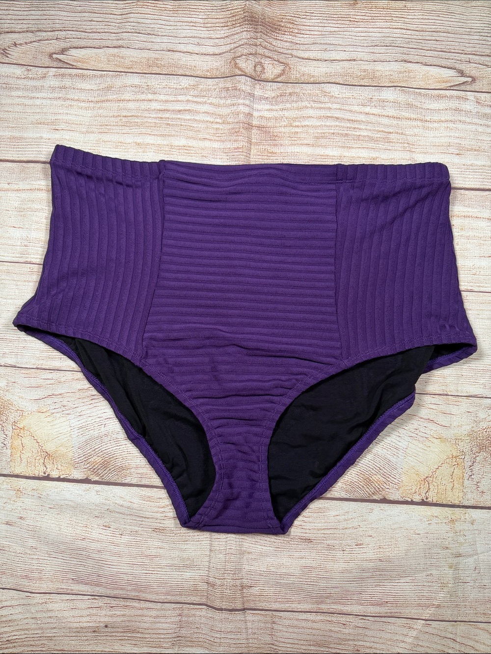 torrid Purple High-Waist‎ Ribbed Bikini Bottom